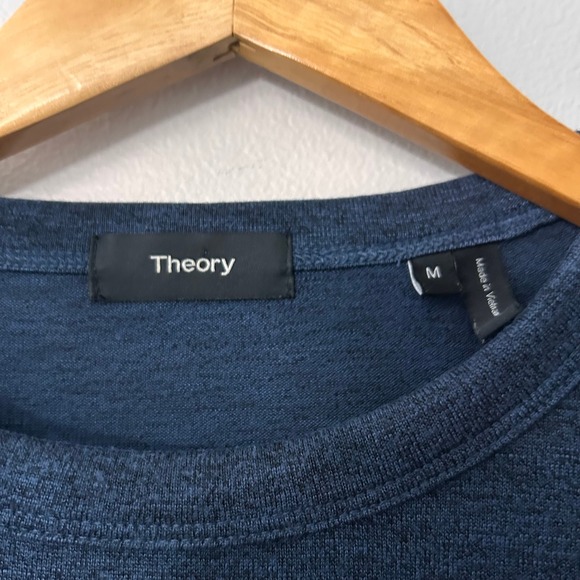 Theory Gaskell NL Anemone Soft TShirt Mens M Long Sleeve Navy Blue Grey Lot of 2 - Picture 4 of 13